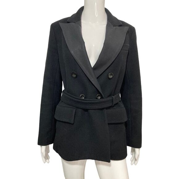 Marc By Marc Jacobs Jackets & Blazers - MARC JACOBS Black Wool Belted Accent Button Jacket Blazer Coat Size XS